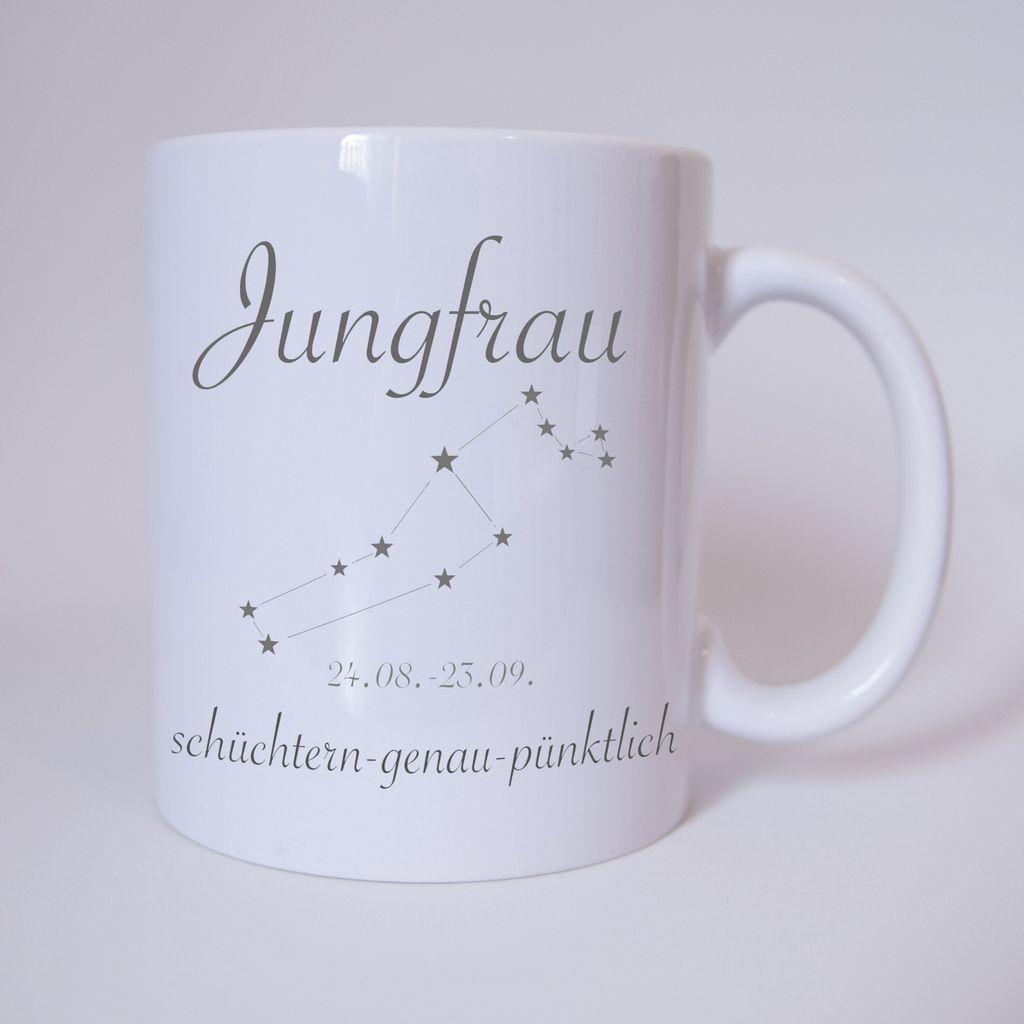 Bandneu ! Sichere dir jetzt für dich selbst oder als Geschenk die einzigartige Sternzeichen Jungfrau Tasse von TassenKing.com