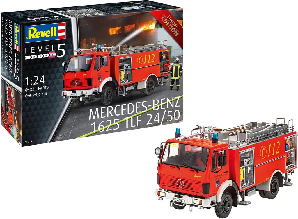 Revell 07516 Mercedes-Benz 1625 TLF 24/50 Camion de Pompier 1:24