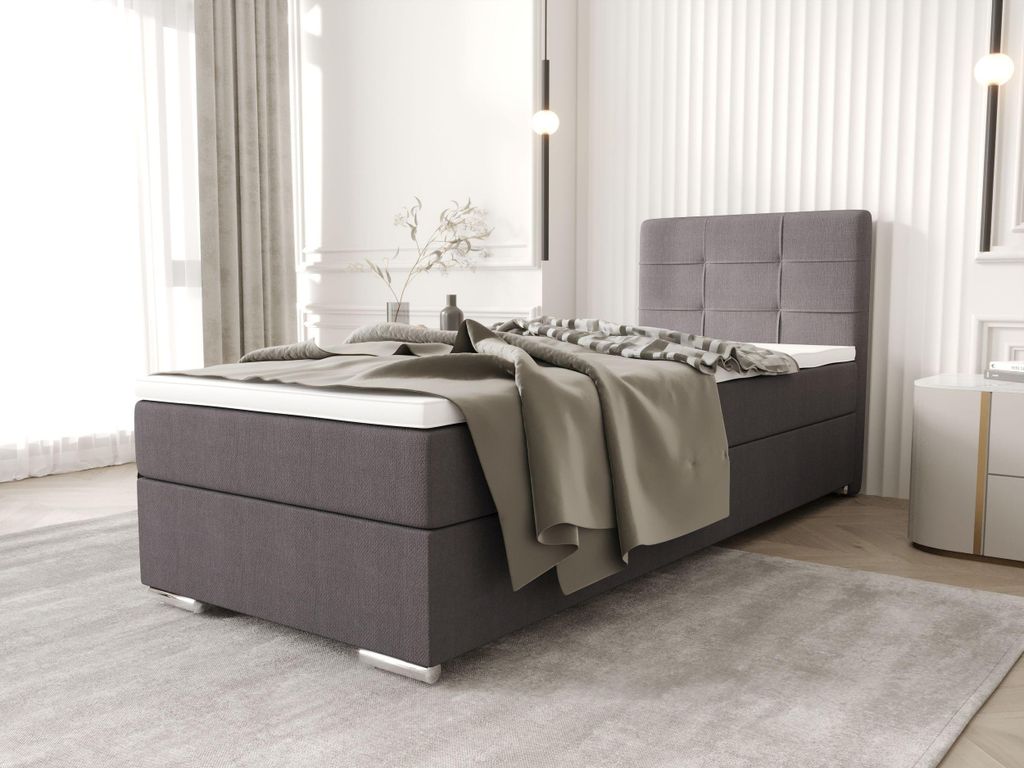 BEDANTE Boxbett ZILANO 1 80x200 Cosmic 160 Links Öffnung Bett Bettkasten Einzellbett Hotelbett Topper Matratze Schlafzimmer Stauraum
