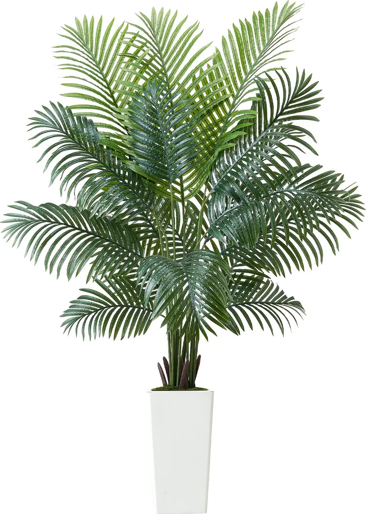 Palma d'Areca Artificiale 1,8m SucceBuy | Pianta di Seta con Vaso Bianco
