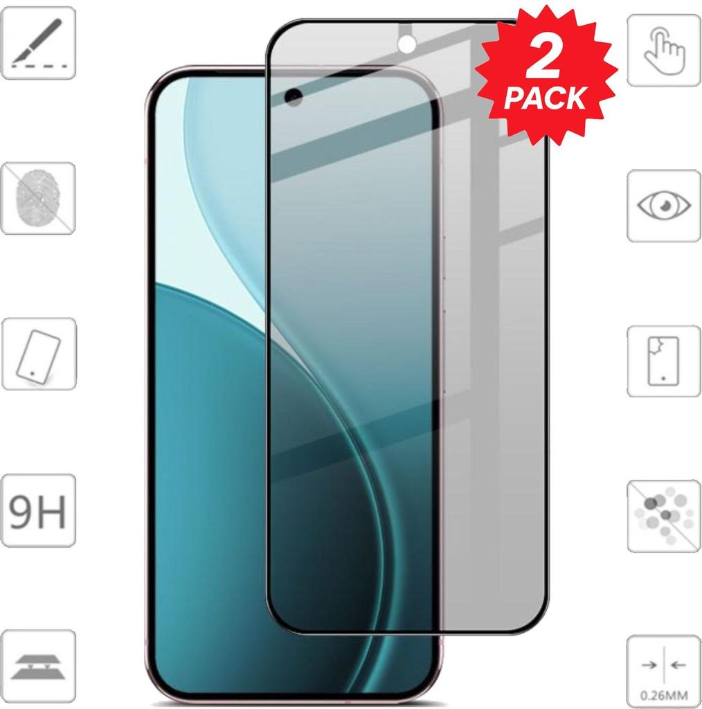 Für Google Pixel 10 / 10 Pro 2x 2.5D 0,26mm Privacy Blickschutz 9H Hart Glas Folie