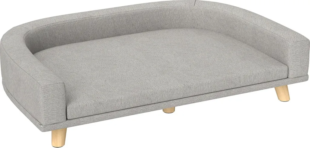 Canapé pour chien gris 98x67x25 cm avec coussin lavable en polyester