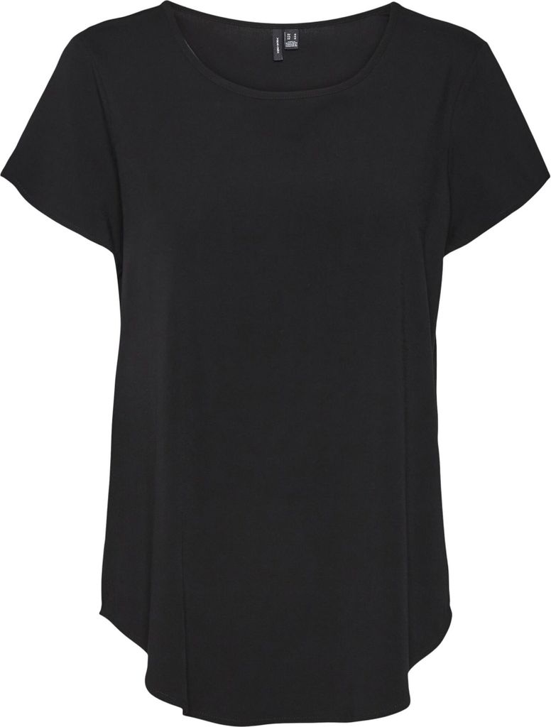 VERO MODA Bluse Kurzarm Rundhals Basic Regular Fit Größe: M