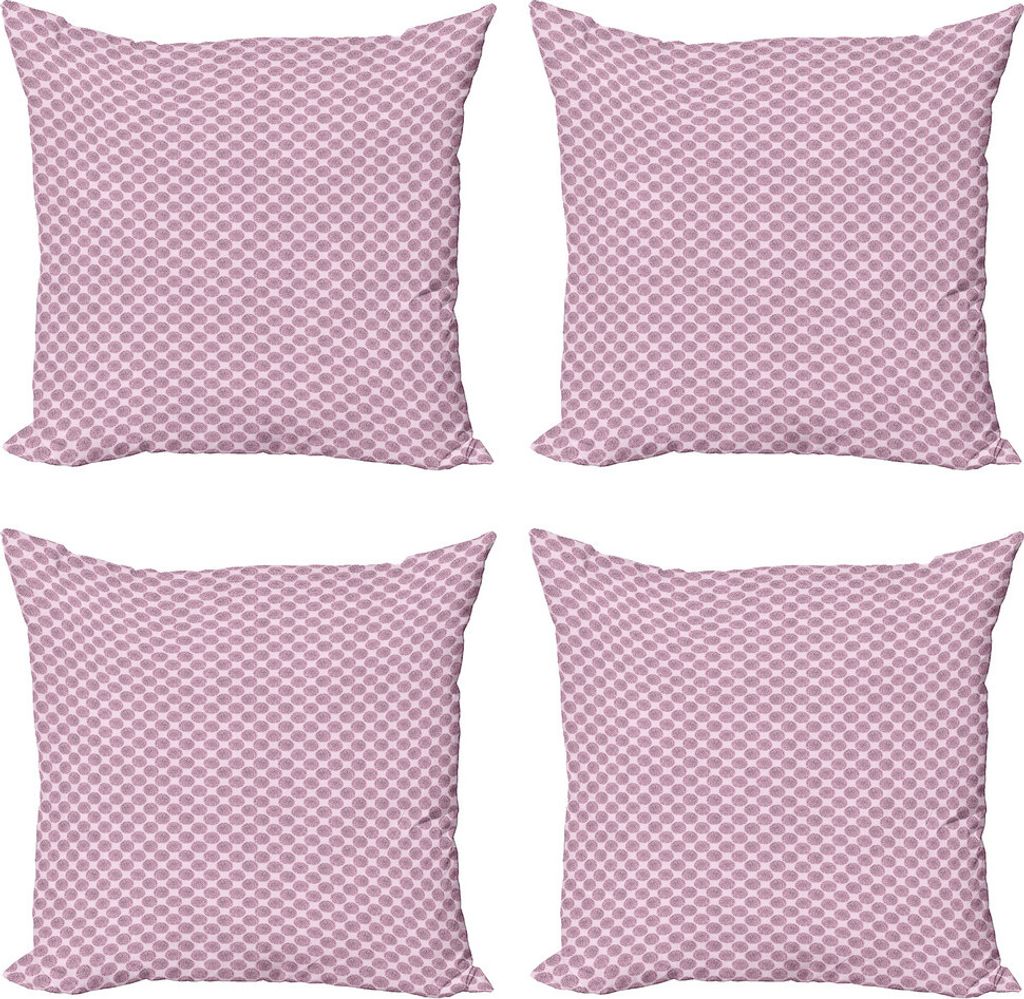 ABAKUHAUS abstrakte Geometrie Kissenbezug Set (4 Stück), Zufällige Punkte Seeds, Moderner Doppelseitiger Digitaldruck, 45 cm x 45 cm, Baby-Rosa K...