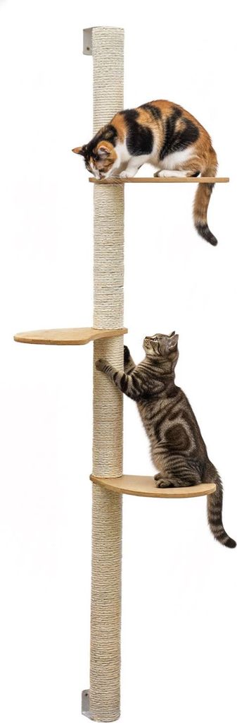 graffiatoio a muro da 170 cm con 3 piattaforme per gatti - Immagine del prodotto 