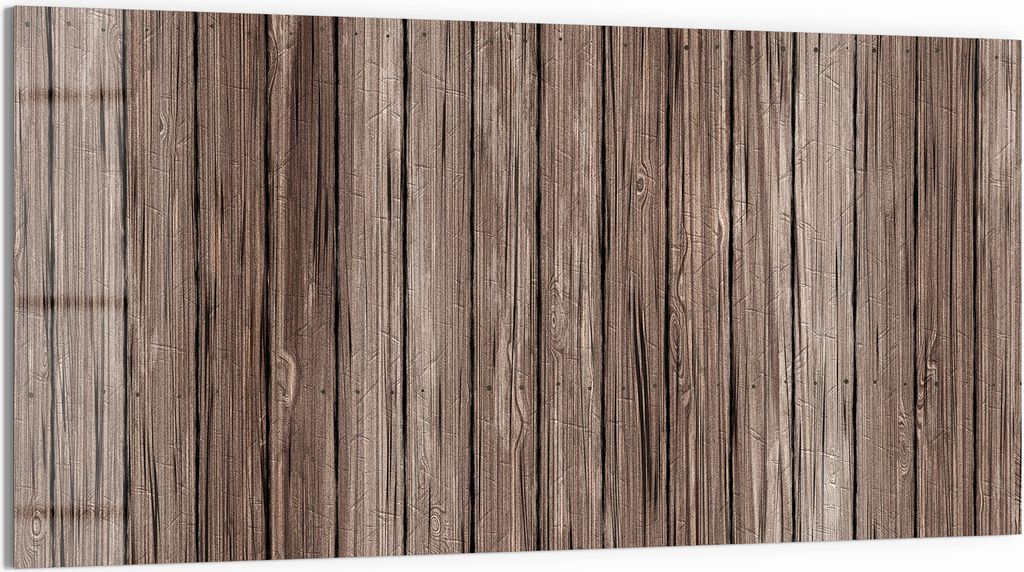 DEQORI Glasbild Echtglas 100x50 cm 'Charmante Holzstruktur' Wandbild Bild modern Deko