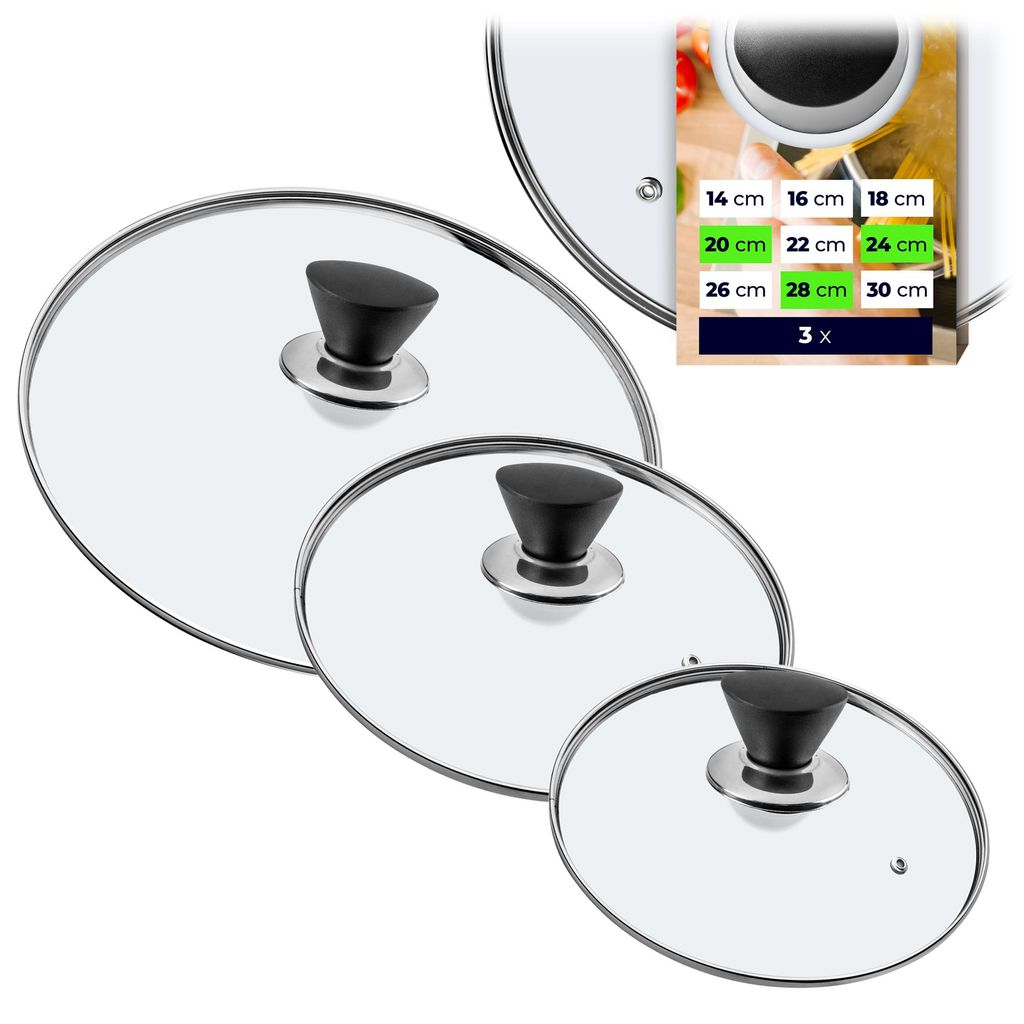 KADAX Topfdeckel "Taranto", hitzebeständiger Deckel-set aus Produktbild 