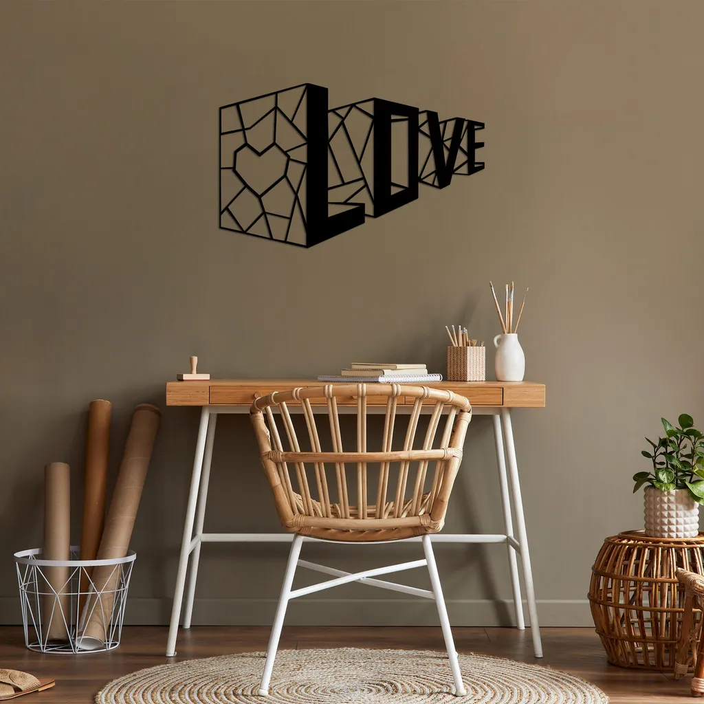 Wallity SKL2433 Love Nero: Metallo 1.5mm - Home Decor 68x42