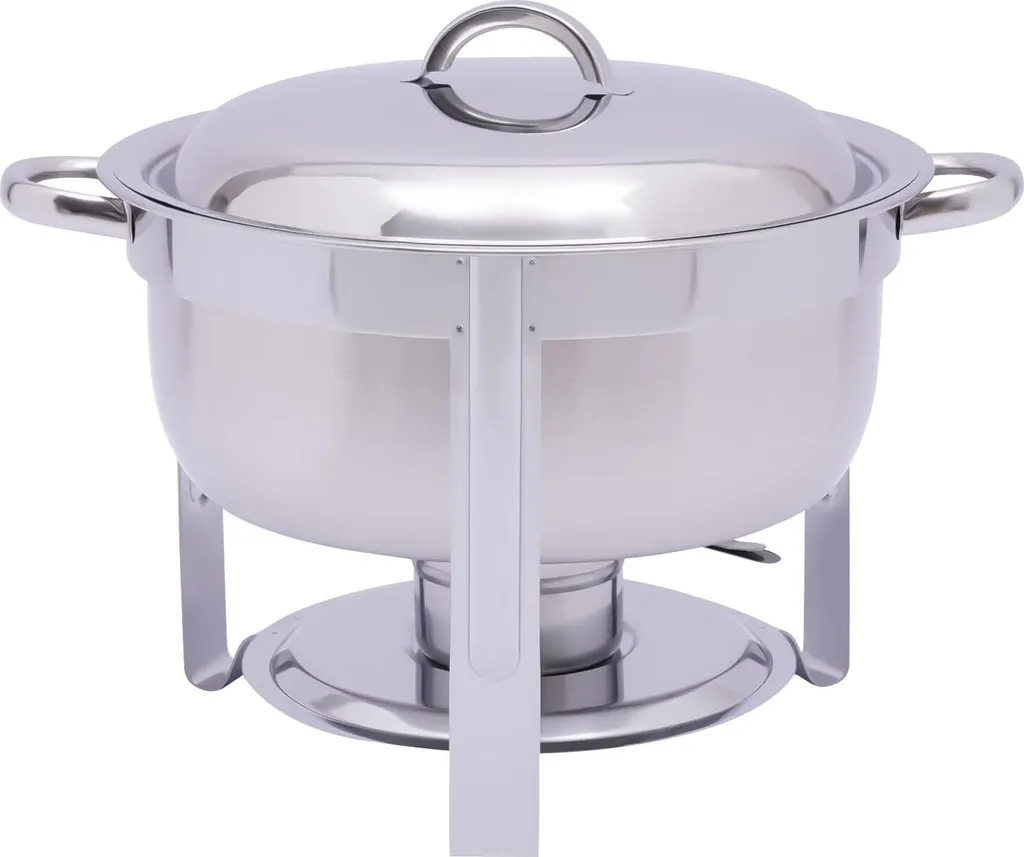 Chauffe-aliments de Buffet Rond 5 Litres en Inox pour Traiteur et Fête