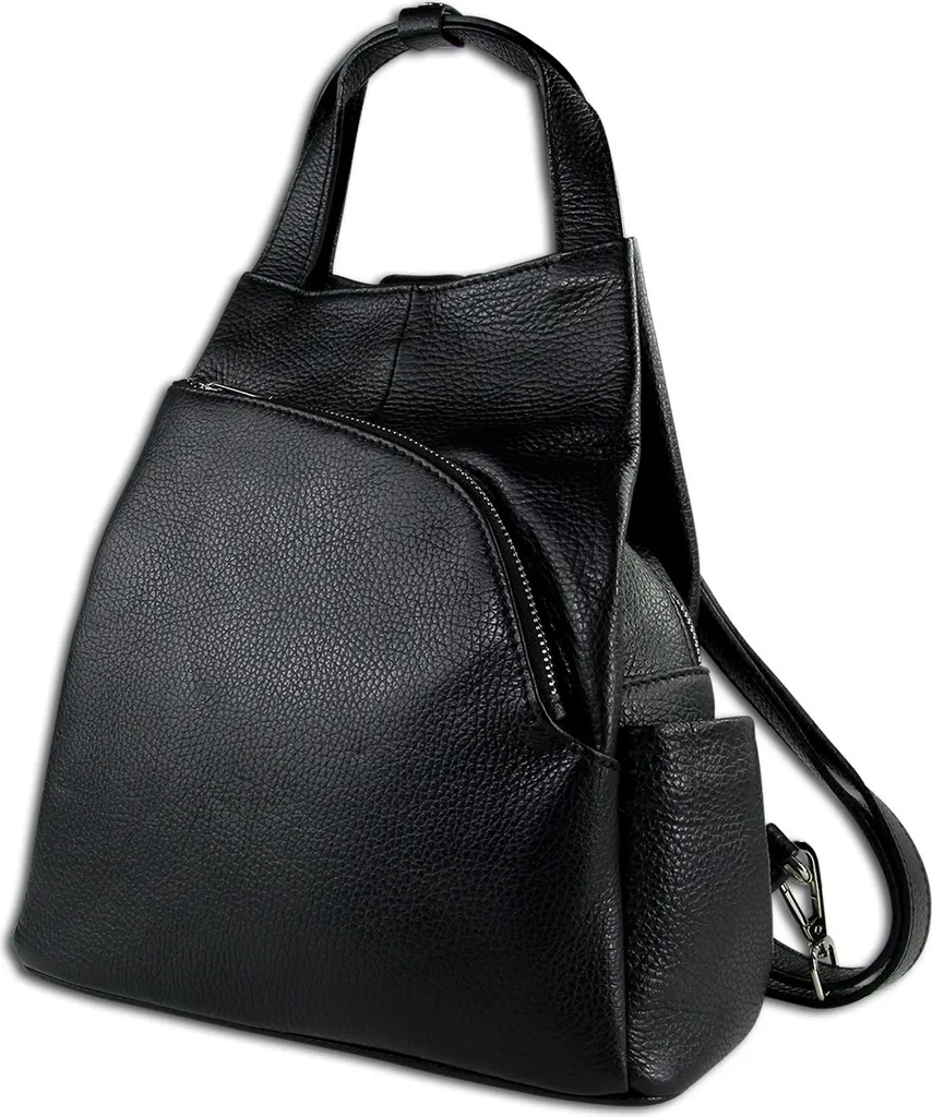 Sac à dos de ville gris en cuir pour déplacements quotidiens Toscanto