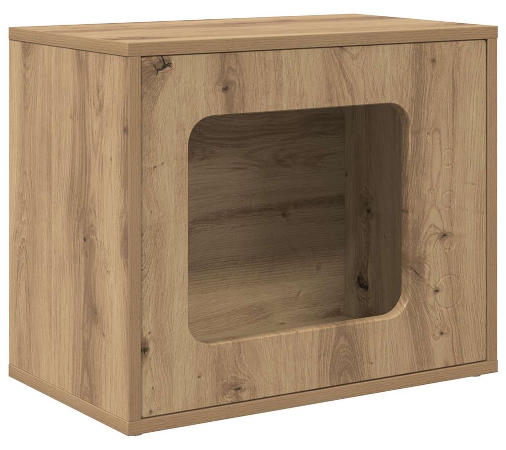vidaXL Katzenhaus Kunsthandwerk Eiche 51 x 30 x 42,5 cm Holzwerkstoff