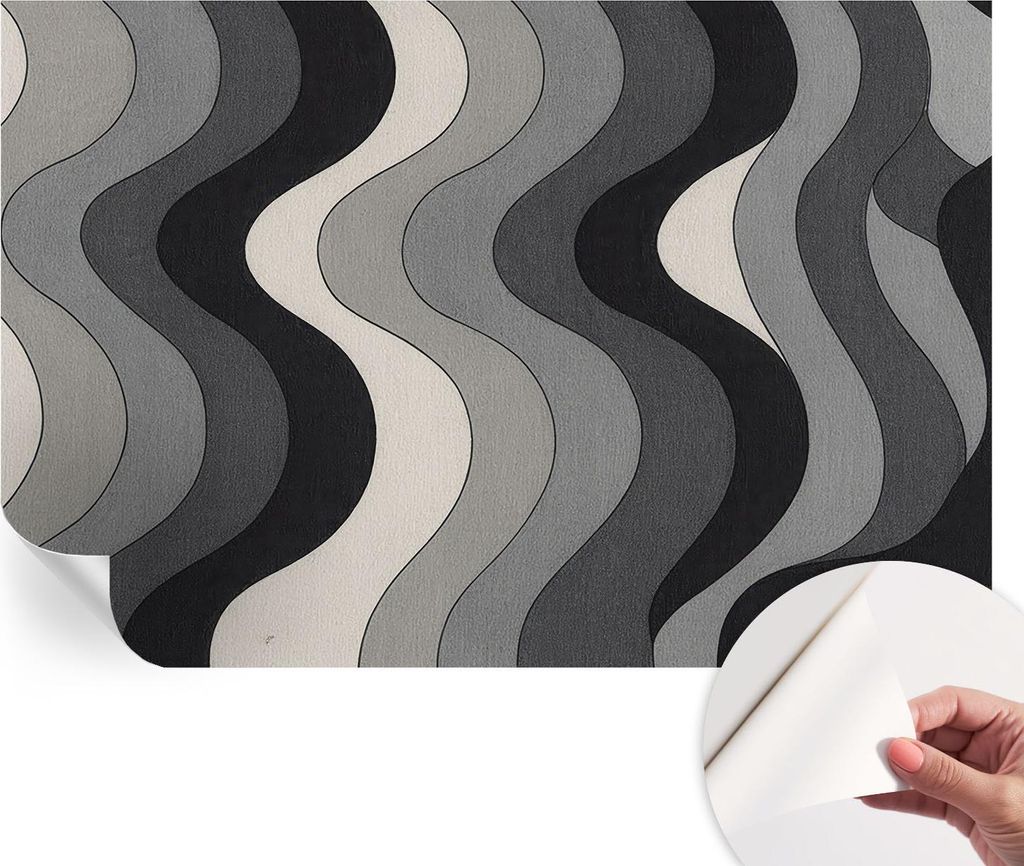 Selbstklebende Wandtapete - Dekorative Tapete für Wohnzimmer - Klebefolie für Wandbilder - Tapetenfolie für Wanddekoration - 104x70 cm - Graue W...