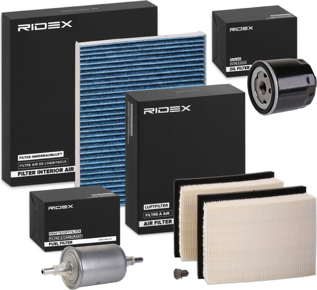 RIDEX Filterset Inspektionspaket Filtersatz für VW Lupo (6X1, 6E1) POLO (6N2) Polo Schrägheck (6N1) Polo Classic (6V2) Polo Variant (6V5)