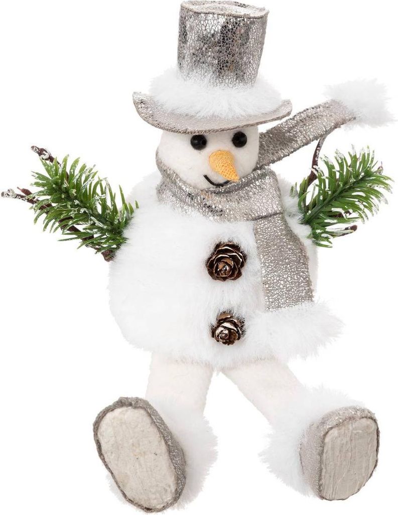Schneemann sitzend 19cm - Atmosphera créateur d'intérieur