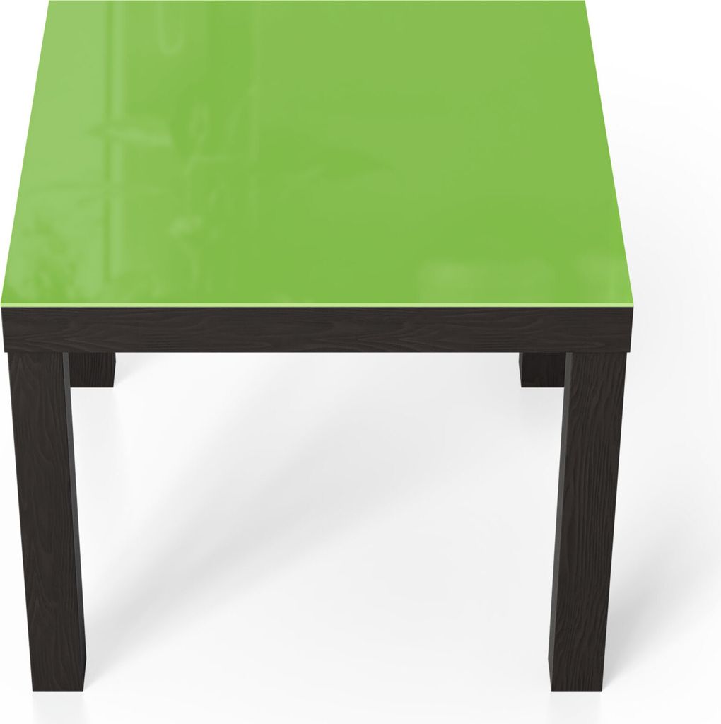 DEQORI Couchtisch 55x55 cm Schwarz 'Hellgrün' Glas Beistelltisch Glastisch modern