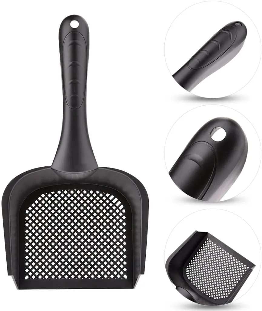 Paletta Robusta per Gatti e Cani - Setaccio Plastica Nera 27cm - 5