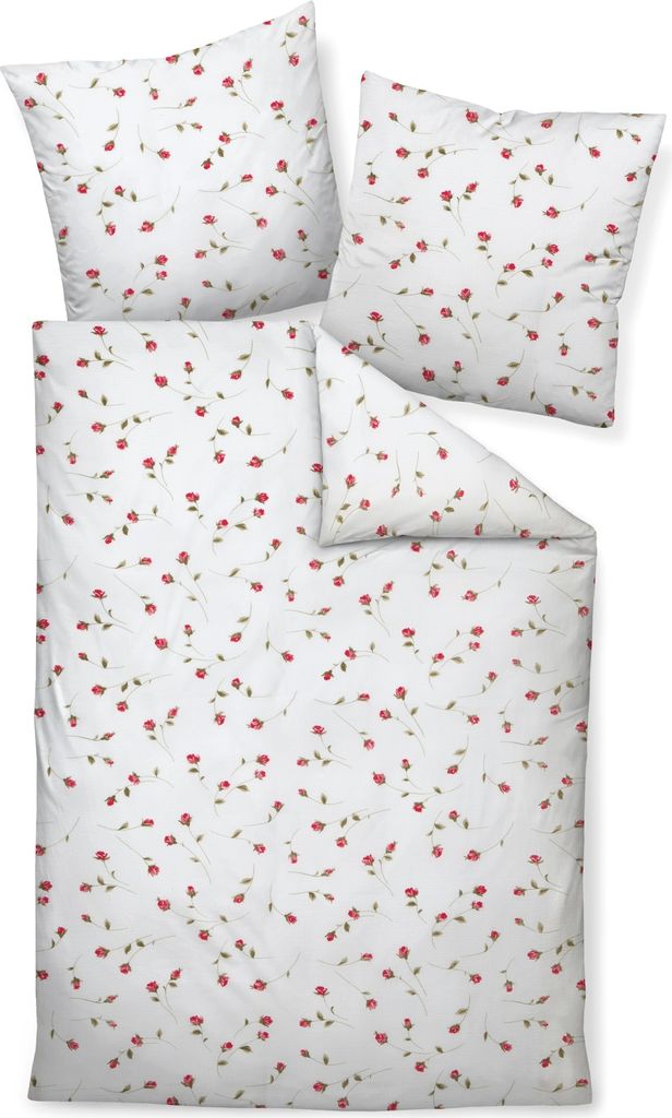 Janine Design Mako-Soft-Seersucker Bettwäsche-Garnitur TANGO 2174 Farbe paradierot Größe 200x200+2x80x80 cm