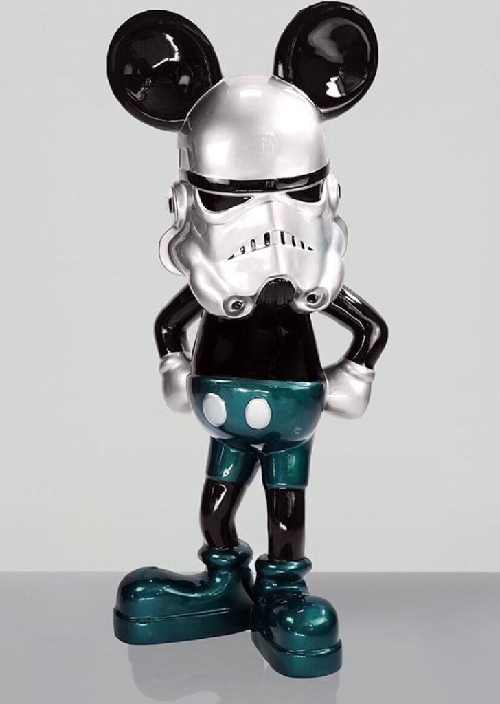 Casa Padrino XXL Deko Skulptur Schwarz / Grün / Silber H. 120 cm - Wohnzimmer & Garten Deko