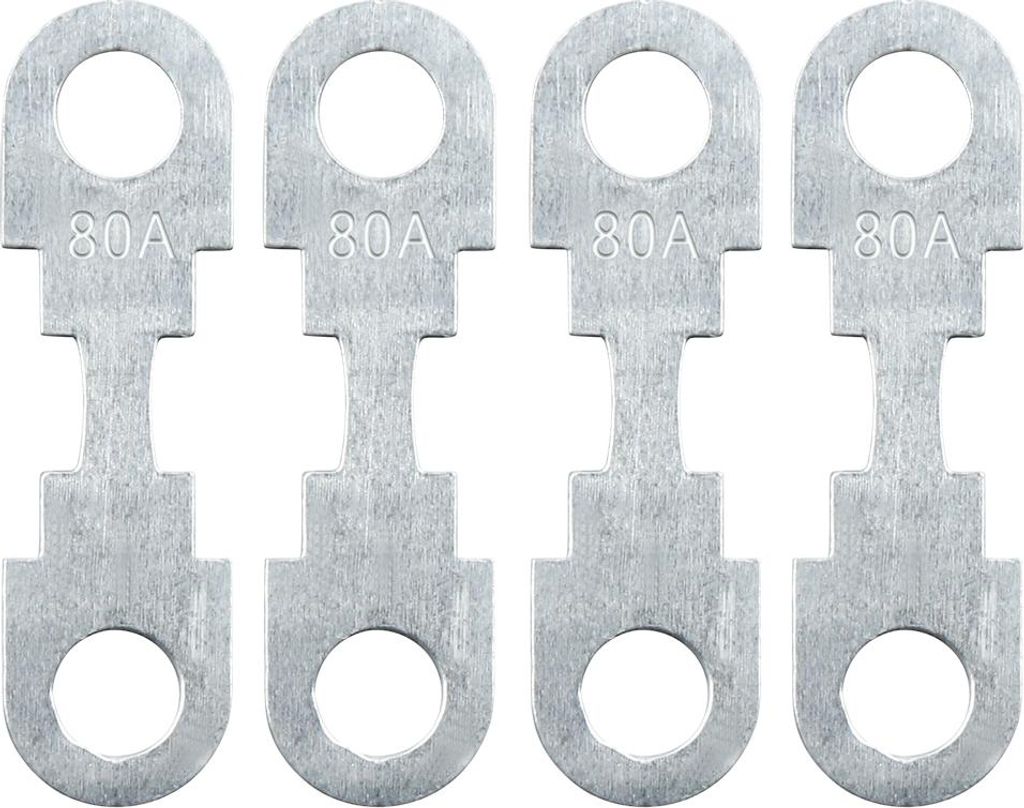4 Stück 80A Flachsicherungsstreifen Metall Silberton für Auto DC 32V Universal