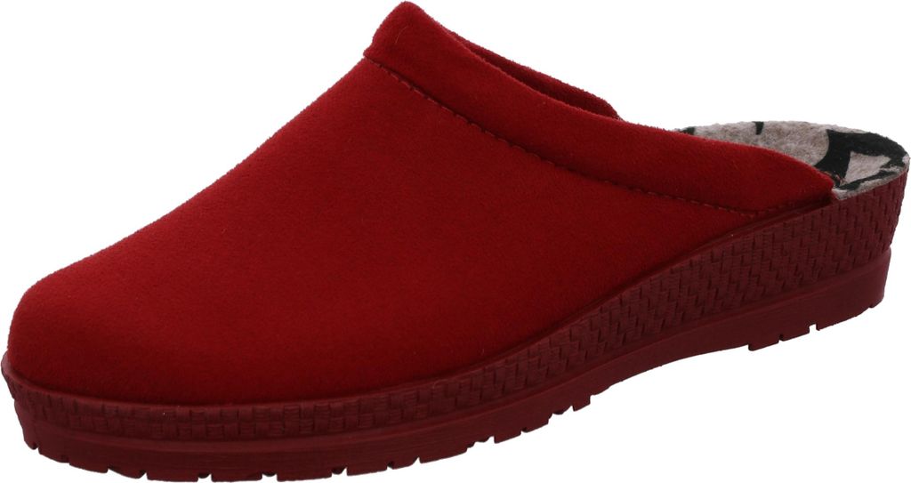 Rohde Damen Hausschuh Pantoffel aus Schurwolle Neustadt-D 2291, Größe:40 EU, Farbe:Rot