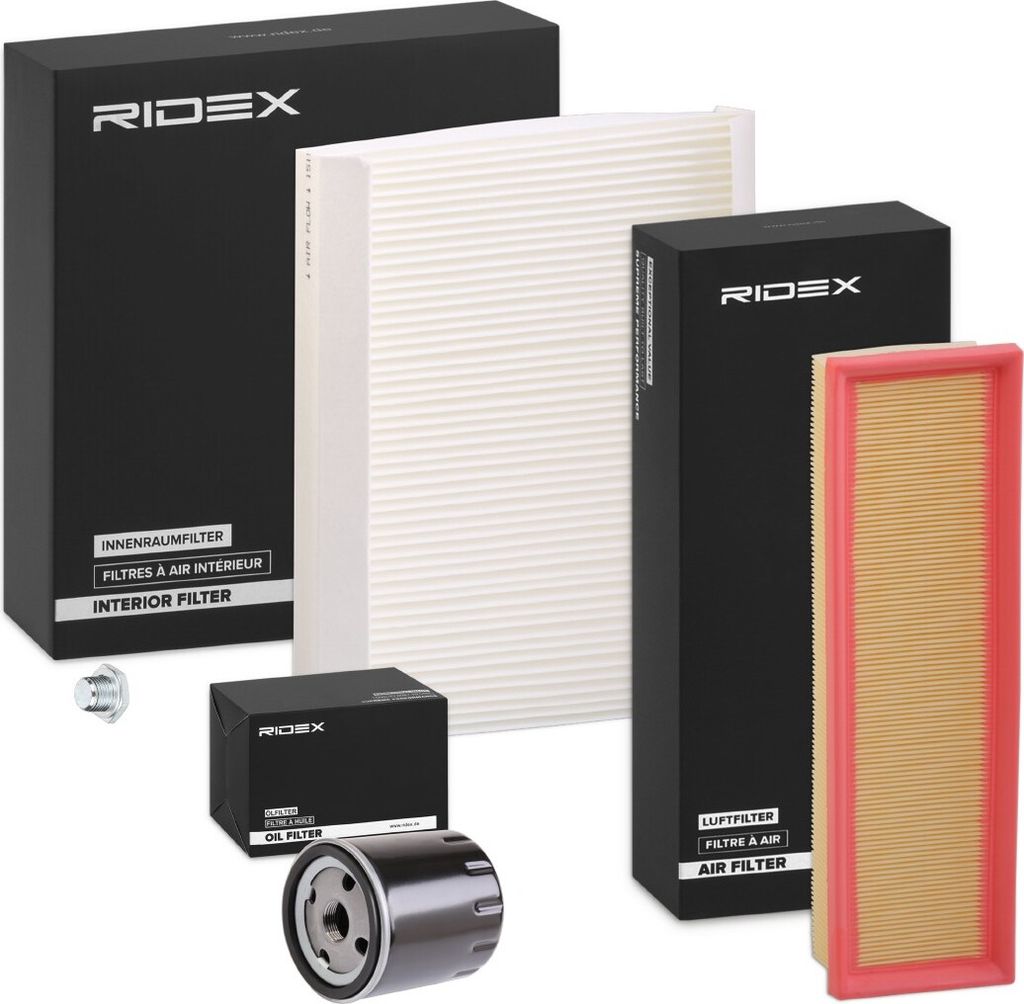 RIDEX Filterset Inspektionspaket Filtersatz passend für PEUGEOT PARTNER Combispace (5F) PARTNER Kasten (5) für CITROËN Berlingo / Berlingo First