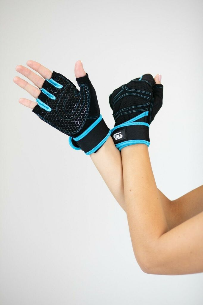 LOREY - Hochwertige Fitness Handschuhe, Fitnesshandschuhe, Trainingshandschuhe; Größe: M - Blau