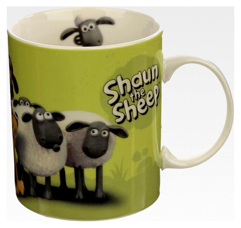 Shaun das Schaf Tasse aus Porzellan 300 ml in Grün