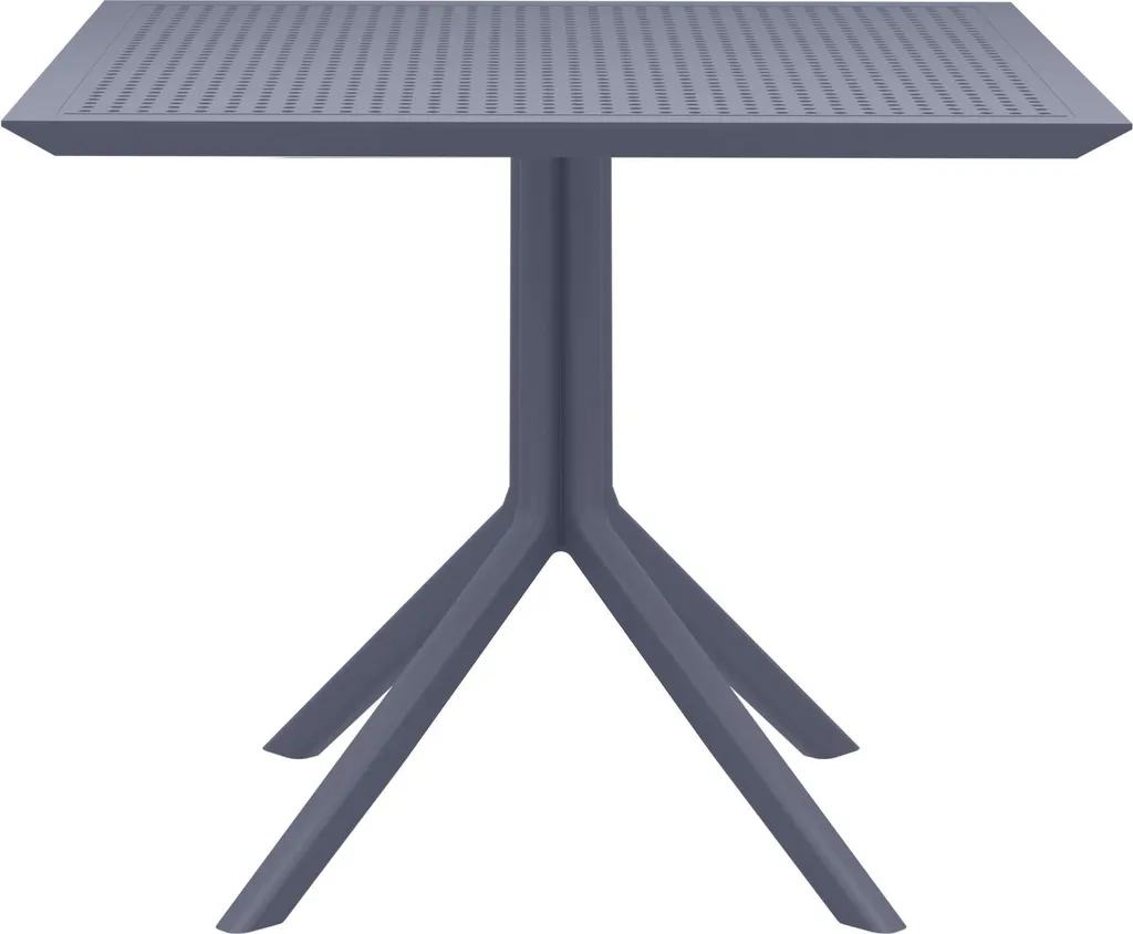 Table de jardin carrée 80x80 cm blanche en résine robuste CLP Sky
