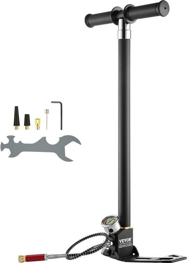 VEVOR 28 x 16 x (63-106,5) mm 4-stufige tragbare PCP-Luftpumpe, 4500 Psi, eingebauter Ölfeuchtigkeitsfilter, integriertes Pumpenrohr aus Aluminium...