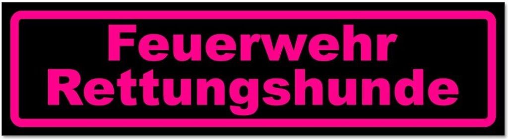 Kiwistar - Autoaufkleber - Pink - Schwarz - 60 x 16 cm - Feuerwehr Rettungshunde - Hinweis Aufkleber Sticker für Auto, Kfz, Fahrrad, PKW, LKW