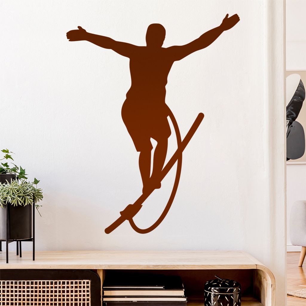 Seiltanz laufen Sport Figur Wandtattoo Wandaufkleber Wall Sticker - Dekoration, Küche, Wohnzimmer, Schlafzimmer, Badezimmer