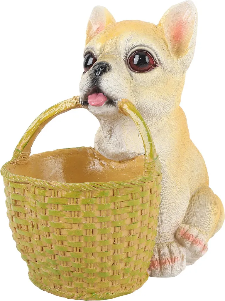 Ornement Chien Mignon avec Corbeille de Rangement Haute Finition Type 1
