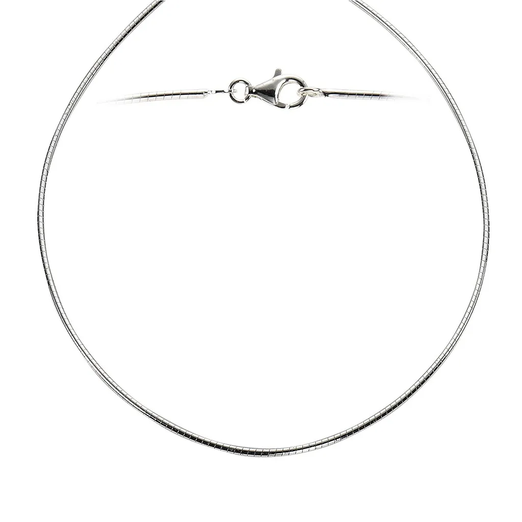 Collier argent 925 massif rhodié brillant garanti sans nickel 50cm
