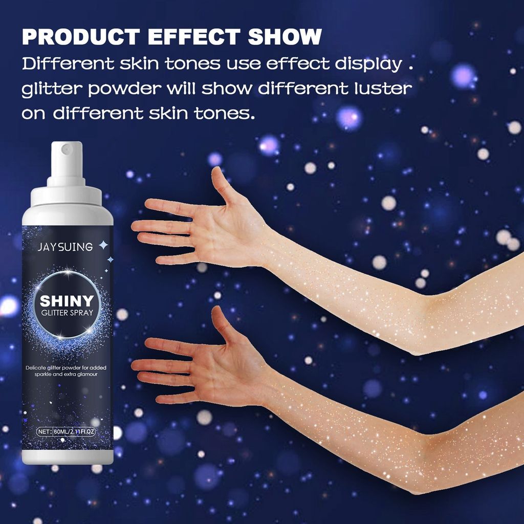 2 Stück 60ml Glitzerspray, Körper Glitzer, Holographisch Produktbild 4