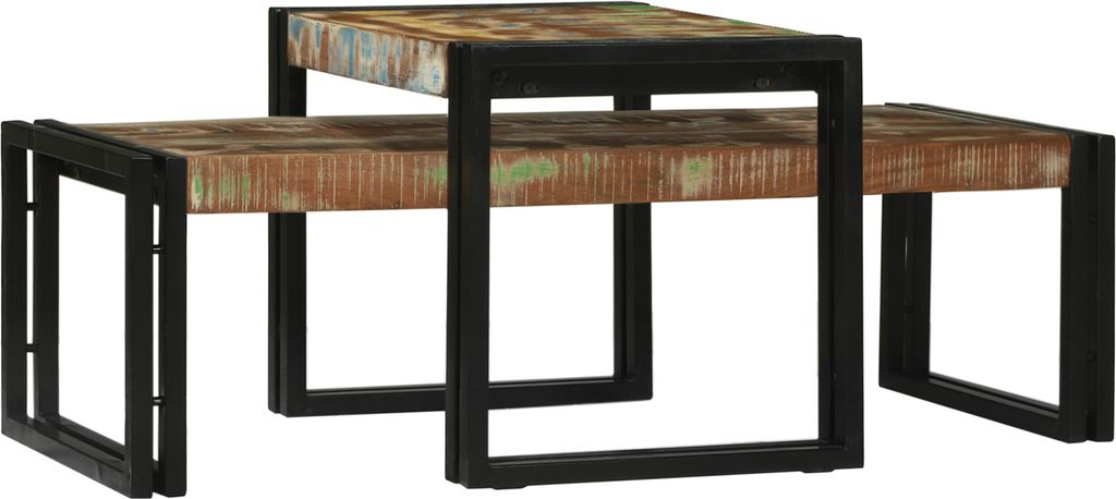 Desgin 2-teiliges Couchtisch-Set aus Massivholz Altholz - Couchtische 4104723