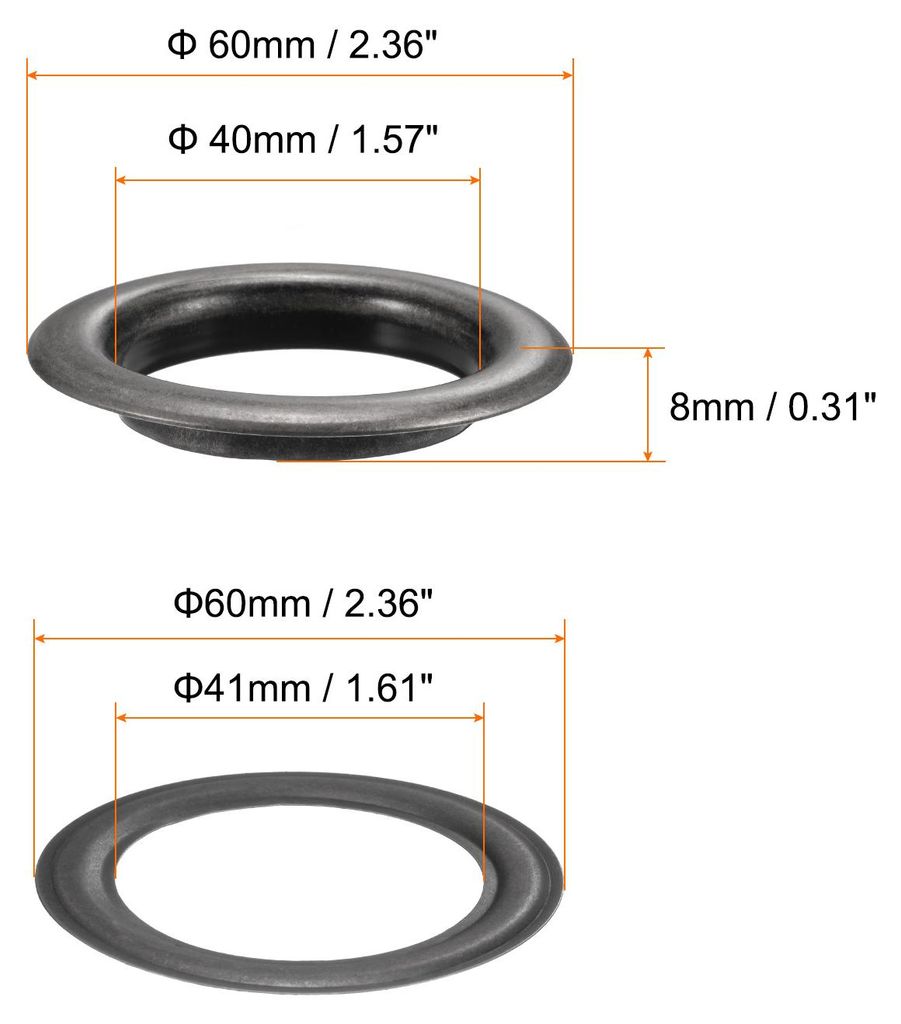 10 Stš¹ck ?sen 40mm Kupfer ?sen Metall?sen Rostfrei Einschlag?sen Grommet Befestigungs?sen fš¹r Planen Banner Leder Stoff Schuhe Handtaschen Vo...