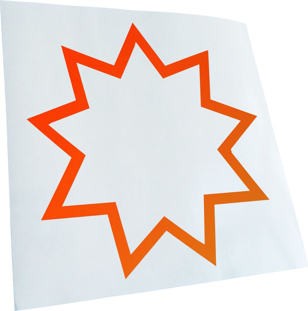 Kiwistar - Autoaufkleber - Bahai Nine-Pointed Star Heckscheibenaufkleber - Aufkleber für Auto Kfz Fahrrad, LKW, Truck Mofa