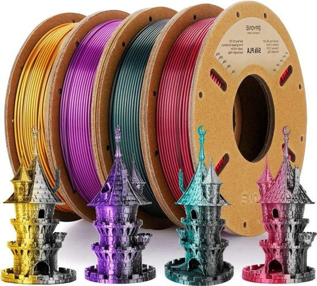 Filament PLA 1.75mm soie bicolore noir et vert pour maquettes créatives