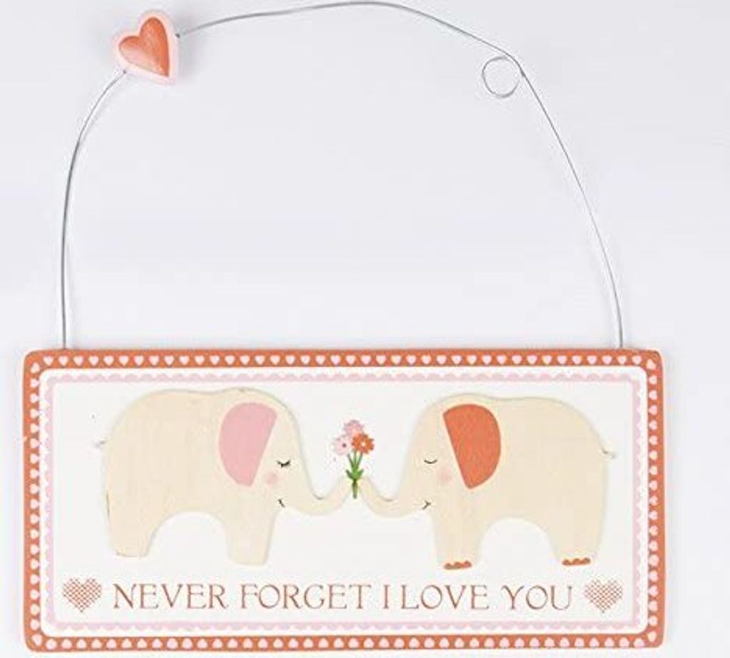Sass & Belle Kleines Holzschild Elefanten Never Forget I Love You
