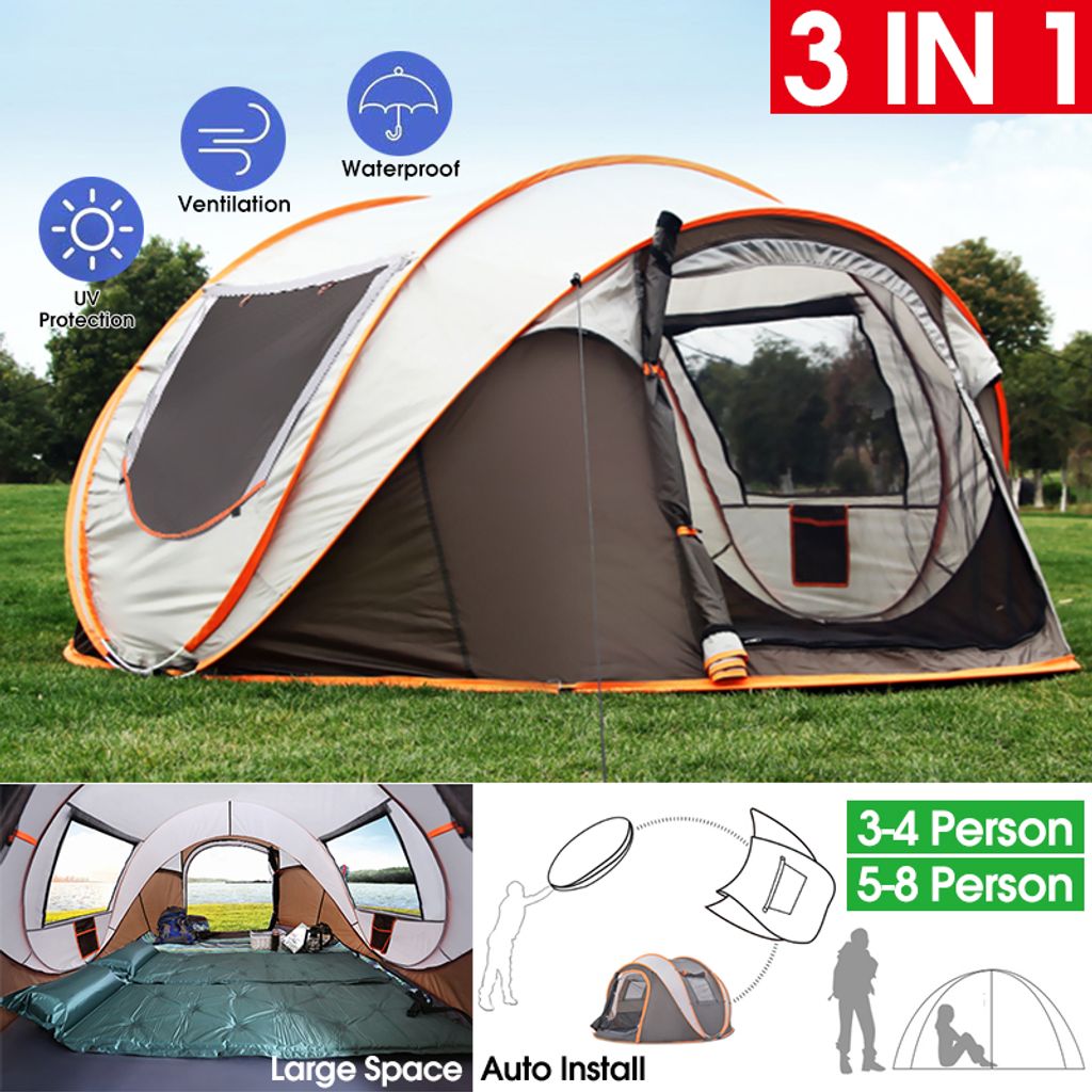 Zelt Sekundenzelt Campingzelt 3-4 Personen Wurfzelt Outdoor Wurfzelt Tent pop-up 