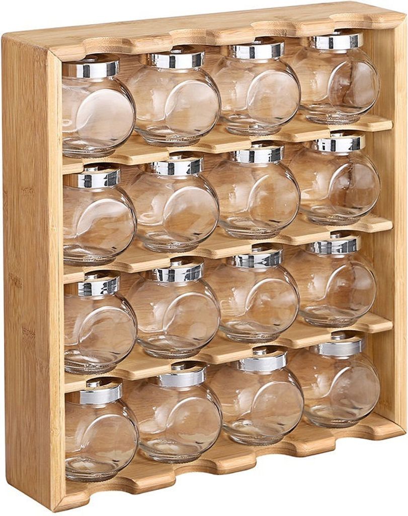 Kräuterregal mit 16 Kräutertöpfen aus Glas - Produktbild 2