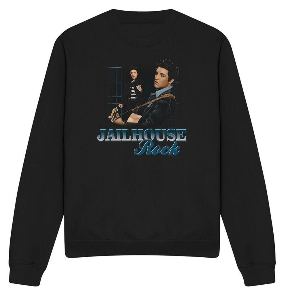 Elvis Presley - "Jailhouse Rock" Sweatshirt für Herren/Damen Uni TV32893 (XXL) (Schwarz)