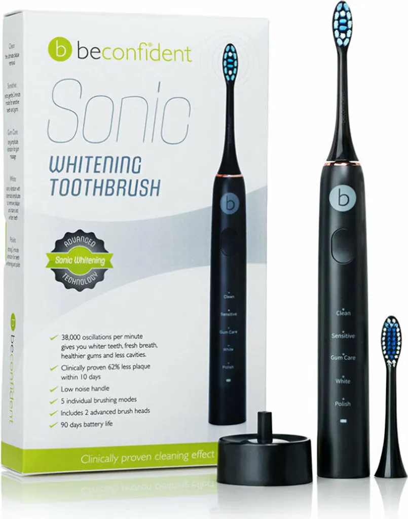 BECONFIDENT Brosse à dents électrique sonique blanchissante - Noir et Or