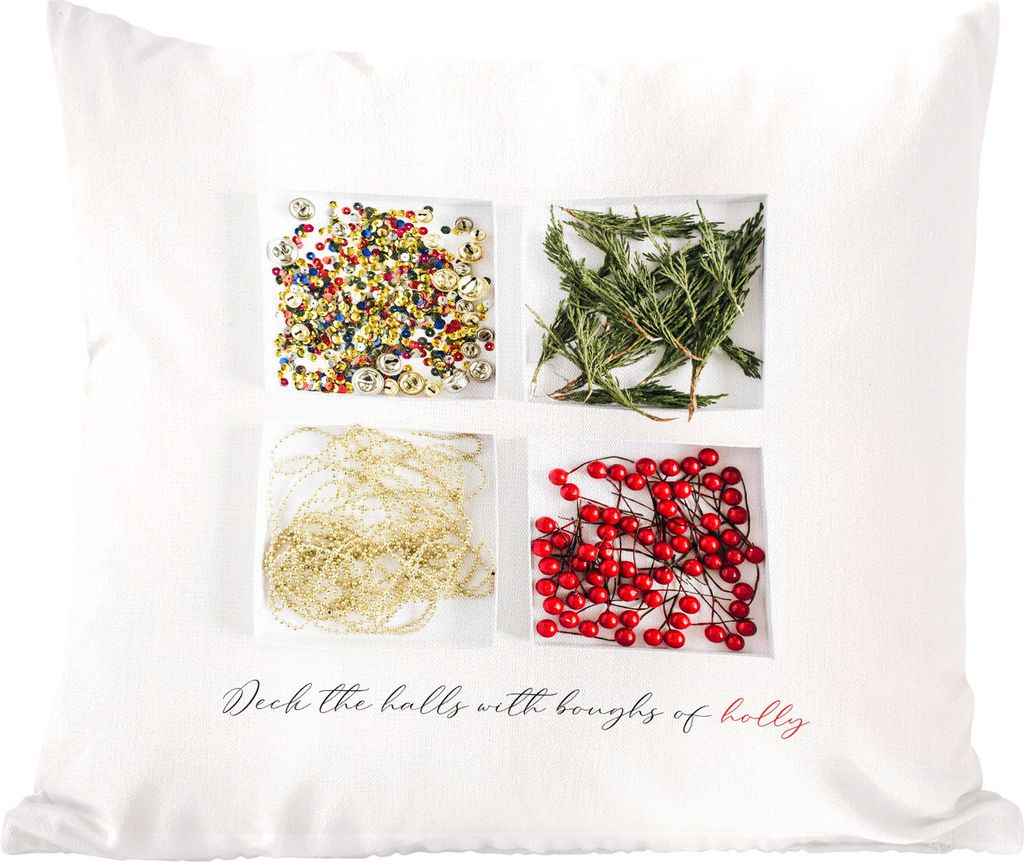 MuchoWow Zierkissen Sofakissen Wohnzimmer Dekokissen 60x60 cm Winter - Weihnachten - Zitat - Schalen - Sitzfläche - Foto Polster