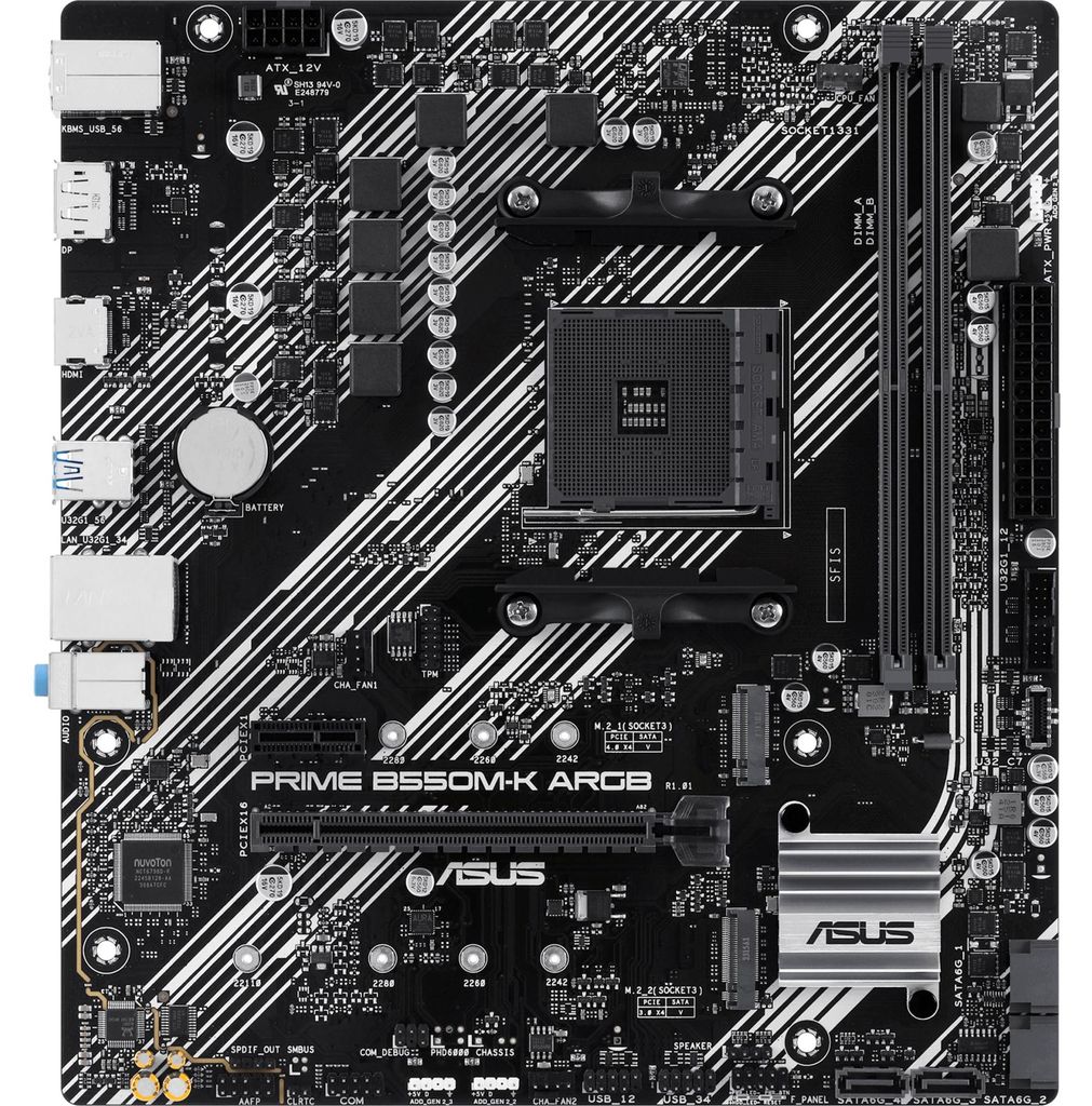 Asus Prime B550m-k Argb Hauptplatine Durchsichtig  Produktbild 