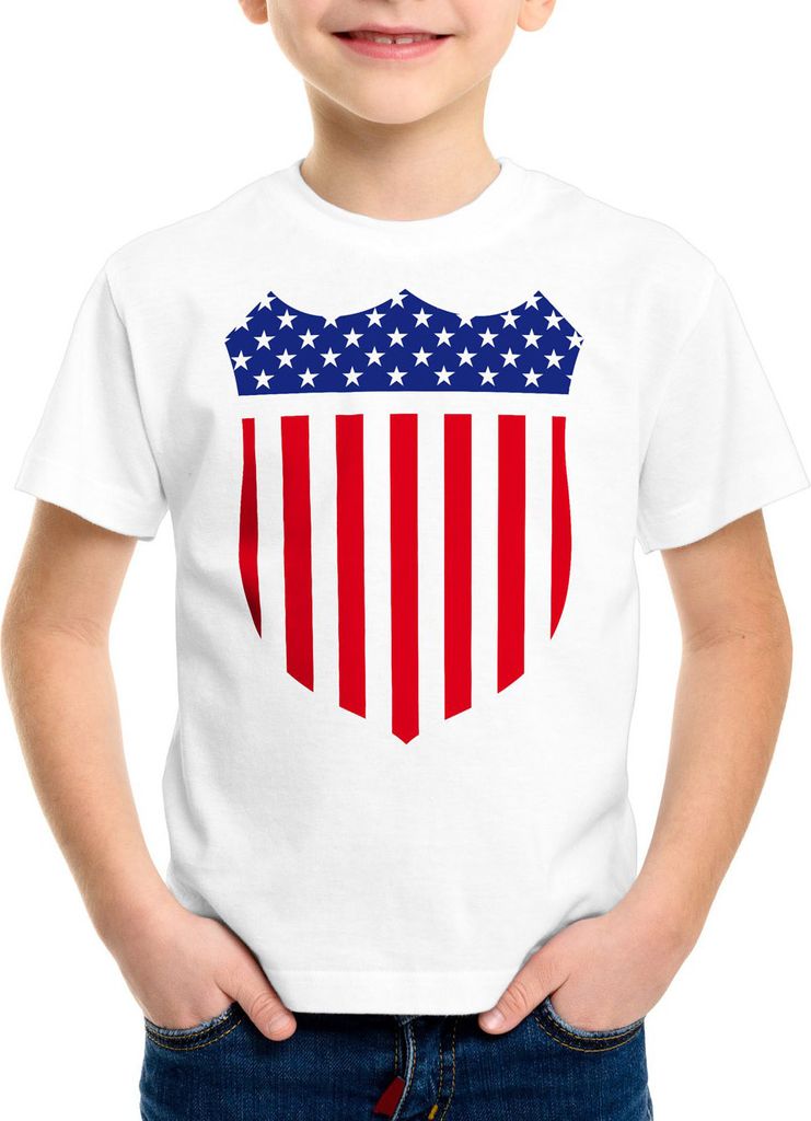 style3 USA Amerika Medal Medaille Wappen Flagge Kinder T-Shirt
