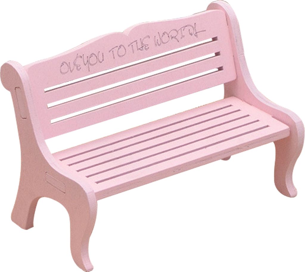 Parkbank geschnitzt zu tun, um Holzpuppenhaus Gartenstuhl Kinderspielzeug für Mikrolandschaft zu spielen-C