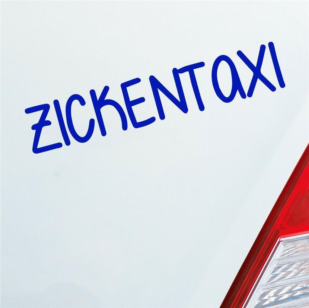 Auto Aufkleber Zickentaxi Mädels Lustig Tuning 19x4 cm Dunkelblau Sticker Heckscheibenaufkleber