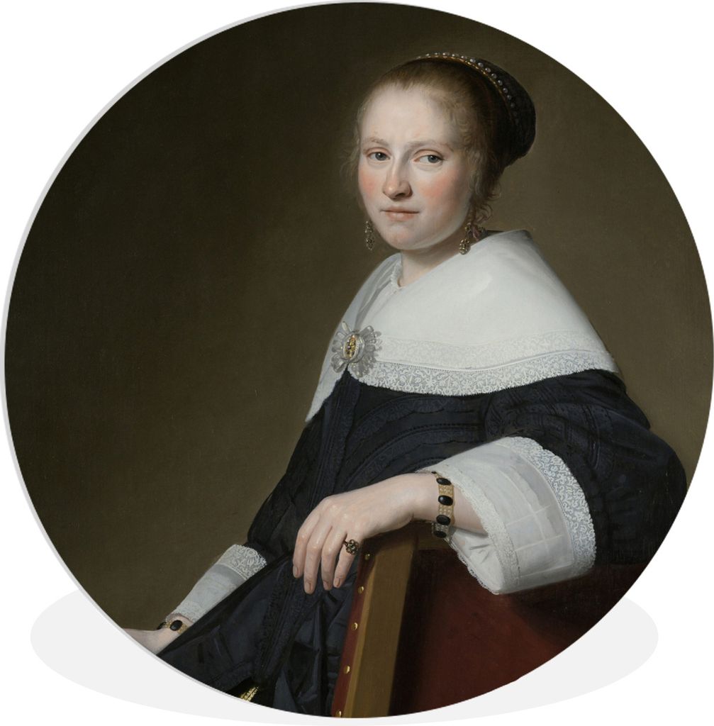 MuchoWow Rundes Wandbild - Runde Bilder Bildnis der Maria van Strijp - Johannes Cornelisz Verspronck Ø 60 cm Kreis Wanddekoration Kunststoff - W...