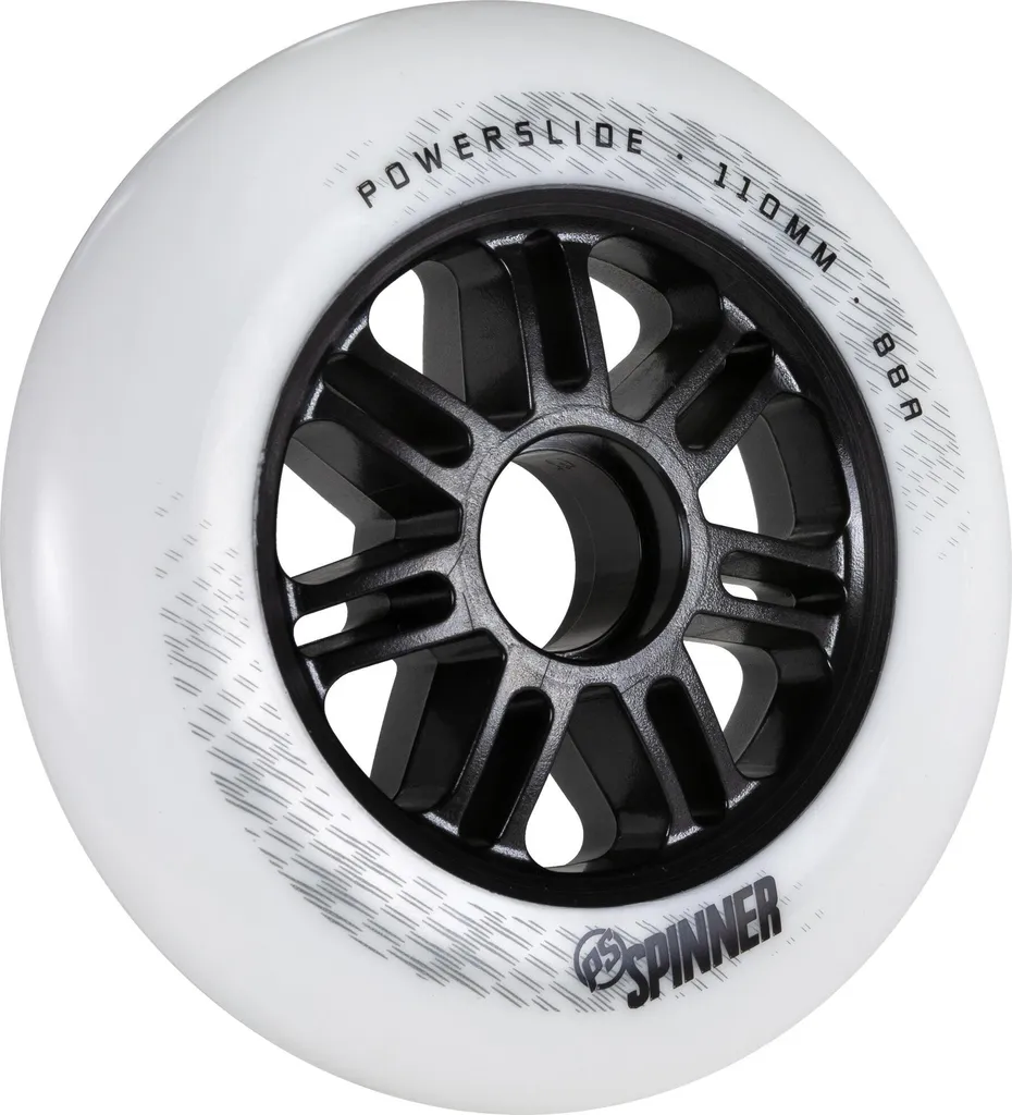 Roues de Roller 110mm Powerslide Spinner 88A Blanches pour Vitesse - 2